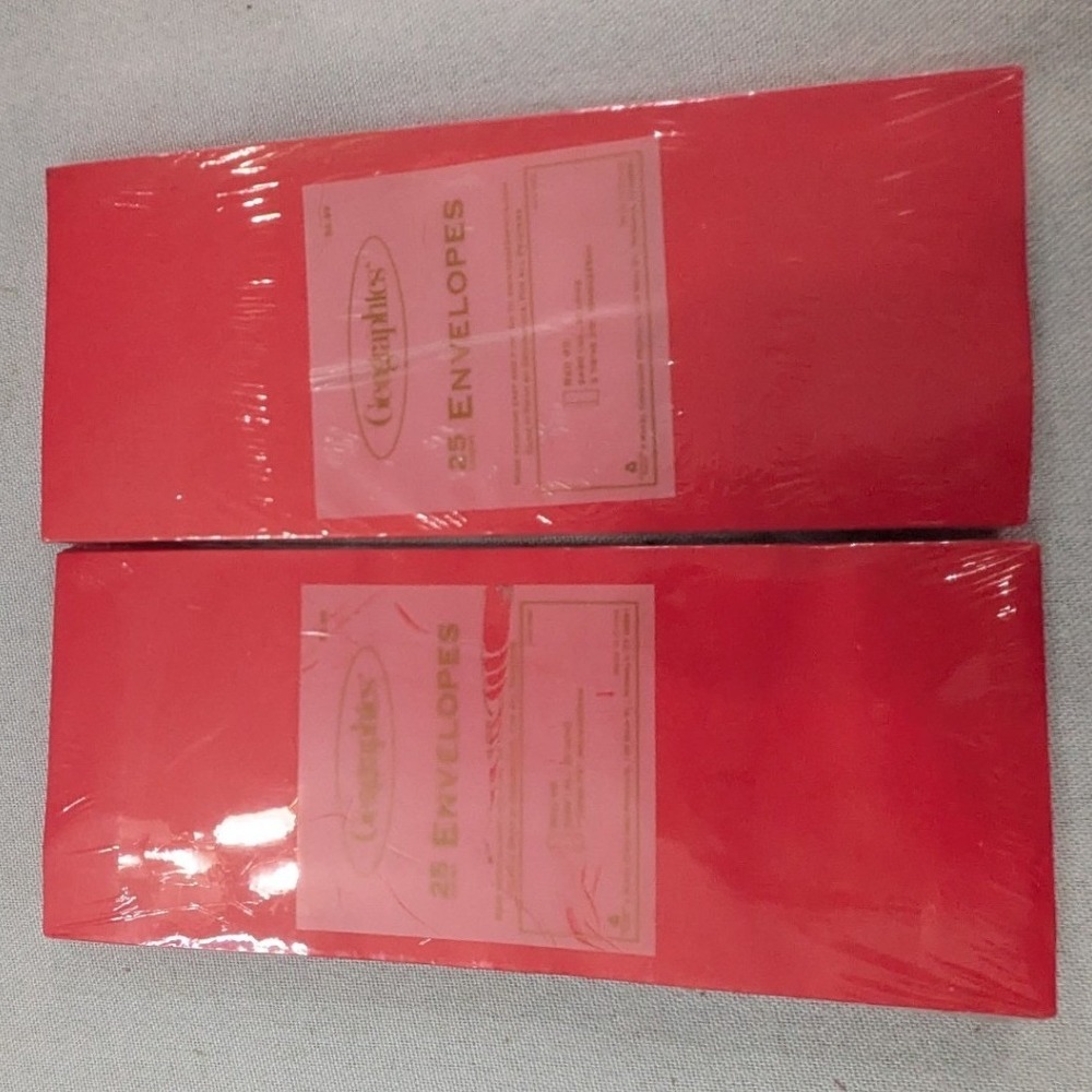 Geographics Envelopes Unisex OS Red NEW 2pk 50ct #10 Business 47547